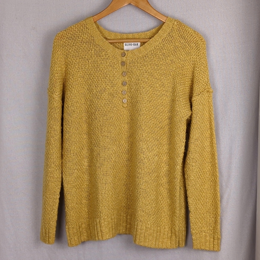 OLIVE + OAK Women's Golden Knit Oversized Sweater Size Small